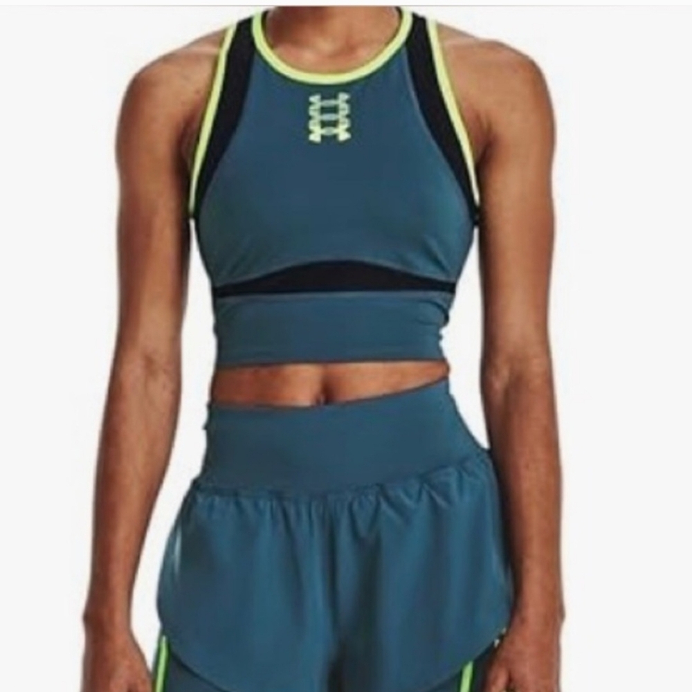 Under Armour Women’s UA Run Anywhere Tank | Size M | Teal & Neon